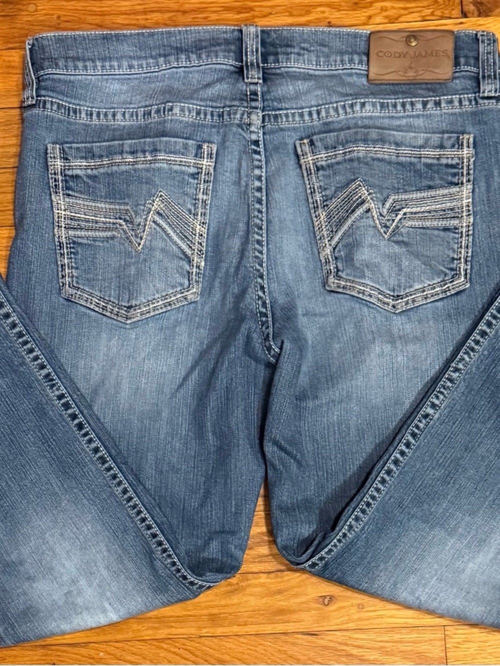 Cody James Men's Blue Denim Jeans 34x30 Jeans Straight Western Med Wash